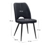 Christy Megapap fabric dining chair in anthracite color with black metal leg 47x59x90cm.