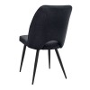 Christy Megapap fabric dining chair in anthracite color with black metal leg 47x59x90cm.