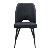 Christy Megapap fabric dining chair in anthracite color with black metal leg 47x59x90cm.