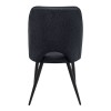 Christy Megapap fabric dining chair in anthracite color with black metal leg 47x59x90cm.