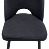 Christy Megapap fabric dining chair in anthracite color with black metal leg 47x59x90cm.