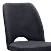 Christy Megapap fabric dining chair in anthracite color with black metal leg 47x59x90cm.