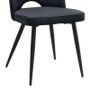 Christy Megapap fabric dining chair in anthracite color with black metal leg 47x59x90cm.