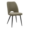 Christy Megapap fabric dining chair in olive color with black metal leg 47x59x90cm.