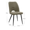 Christy Megapap fabric dining chair in olive color with black metal leg 47x59x90cm.