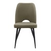 Christy Megapap fabric dining chair in olive color with black metal leg 47x59x90cm.
