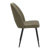Christy Megapap fabric dining chair in olive color with black metal leg 47x59x90cm.