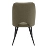 Christy Megapap fabric dining chair in olive color with black metal leg 47x59x90cm.