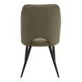 Christy Megapap fabric dining chair in olive color with black metal leg 47x59x90cm.