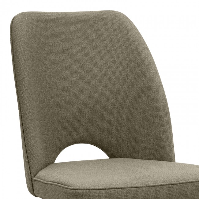 Christy Megapap fabric dining chair in olive color with black metal leg 47x59x90cm.