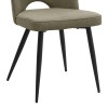 Christy Megapap fabric dining chair in olive color with black metal leg 47x59x90cm.