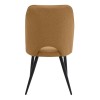 Christy Megapap fabric dining chair in yellow color with black metal leg 47x59x90cm.