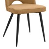 Christy Megapap fabric dining chair in yellow color with black metal leg 47x59x90cm.