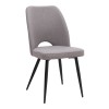 Christy Megapap fabric dining chair in beige color with black metal leg 47x59x90cm.