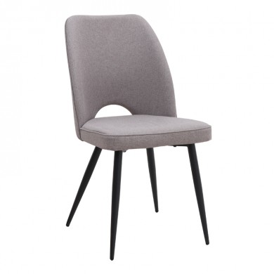 Christy Megapap fabric dining chair in beige color with black metal leg 47x59x90cm.