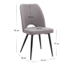 Christy Megapap fabric dining chair in beige color with black metal leg 47x59x90cm.