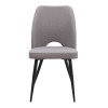 Christy Megapap fabric dining chair in beige color with black metal leg 47x59x90cm.