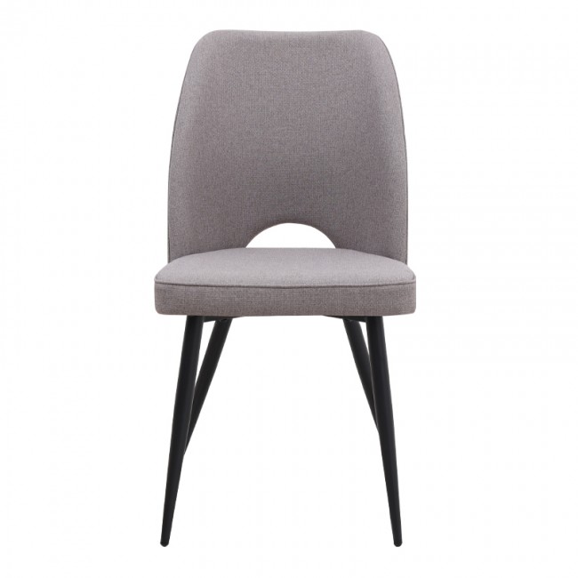 Christy Megapap fabric dining chair in beige color with black metal leg 47x59x90cm.
