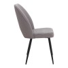 Christy Megapap fabric dining chair in beige color with black metal leg 47x59x90cm.