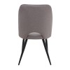 Christy Megapap fabric dining chair in beige color with black metal leg 47x59x90cm.