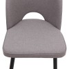 Christy Megapap fabric dining chair in beige color with black metal leg 47x59x90cm.