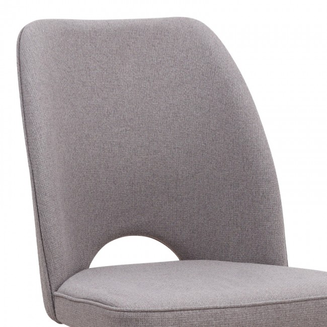 Christy Megapap fabric dining chair in beige color with black metal leg 47x59x90cm.