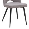 Christy Megapap fabric dining chair in beige color with black metal leg 47x59x90cm.
