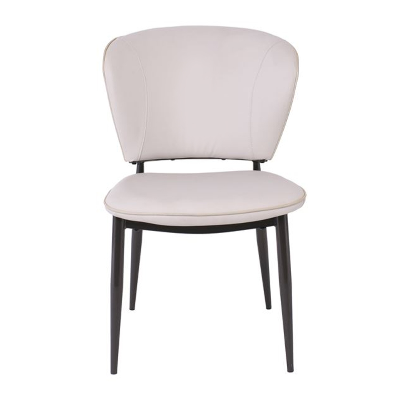DIMA Chair Metal Black Paint/Pu Grey-Beige