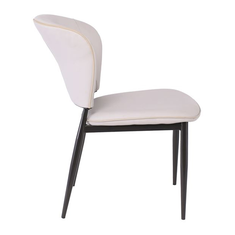 DIMA Chair Metal Black Paint/Pu Grey-Beige