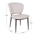 DIMA Chair Metal Black Paint/Pu Grey-Beige