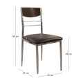 DINO Chair Dark Walnut/Pvc Dark Brown