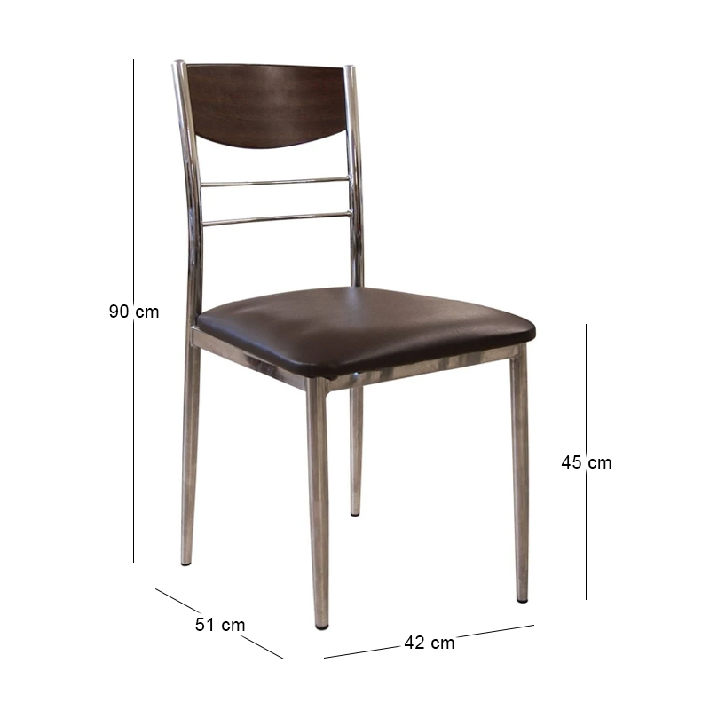 DINO Chair Dark Walnut/Pvc Dark Brown