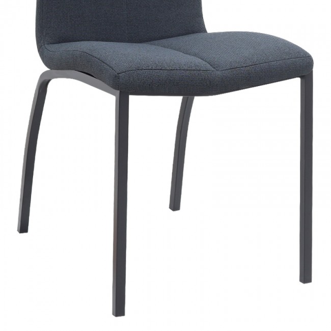 Fina Megapap fabric dining chair in anthracite color with black metal leg 43x58x95cm.