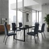 Fina Megapap fabric dining chair in anthracite color with black metal leg 43x58x95cm.