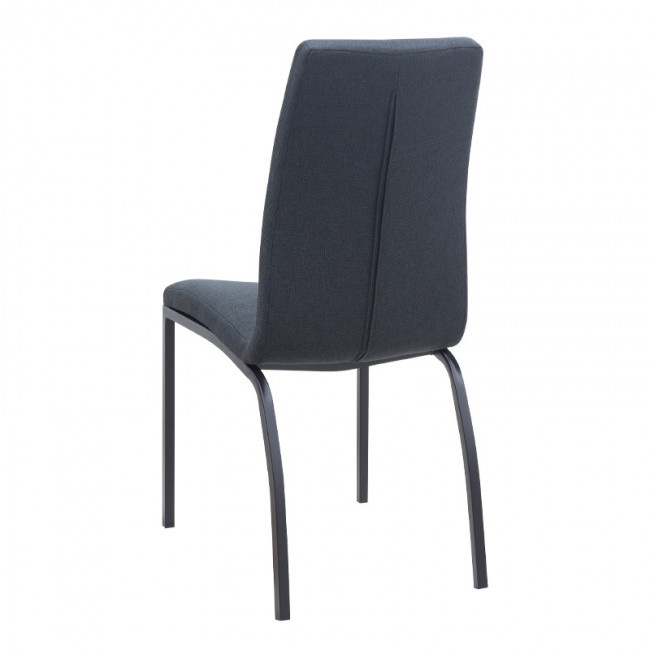 Fina Megapap fabric dining chair in anthracite color with black metal leg 43x58x95cm.