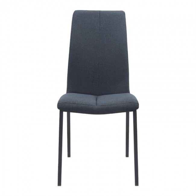 Fina Megapap fabric dining chair in anthracite color with black metal leg 43x58x95cm.