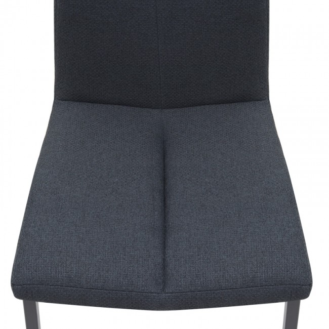 Fina Megapap fabric dining chair in anthracite color with black metal leg 43x58x95cm.