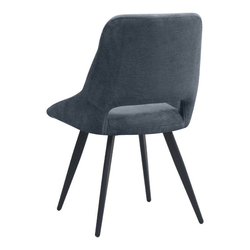 Firenze Megapap fabric dining chair in anthracite color with black metal legs 51x60x81cm.