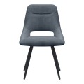 Firenze Megapap fabric dining chair in anthracite color with black metal legs 51x60x81cm.