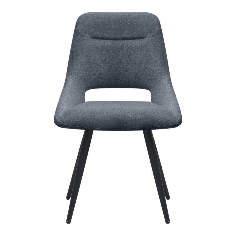 Firenze Megapap fabric dining chair in anthracite color with black metal legs 51x60x81cm.