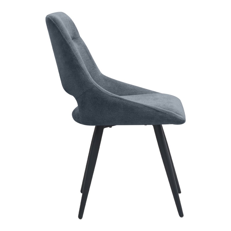 Firenze Megapap fabric dining chair in anthracite color with black metal legs 51x60x81cm.