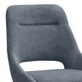 Firenze Megapap fabric dining chair in anthracite color with black metal legs 51x60x81cm.