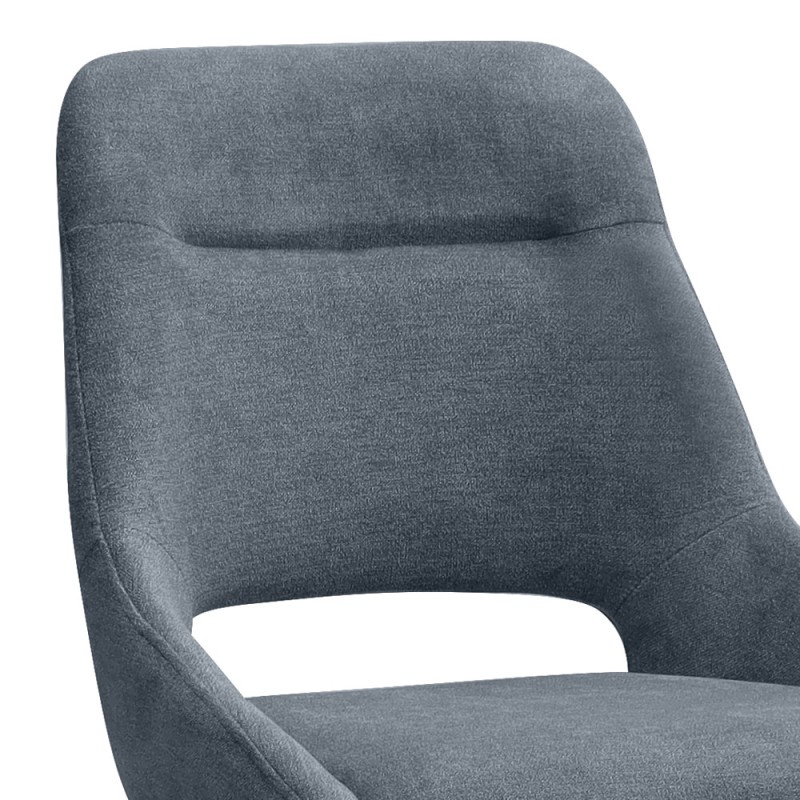 Firenze Megapap fabric dining chair in anthracite color with black metal legs 51x60x81cm.