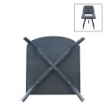 Firenze Megapap fabric dining chair in anthracite color with black metal legs 51x60x81cm.