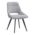 Firenze Megapap fabric dining chair in grey color with black metal legs 51x60x81cm.