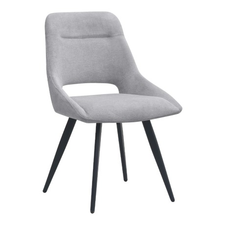 Firenze Megapap fabric dining chair in grey color with black metal legs 51x60x81cm.