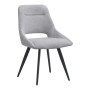 Firenze Megapap fabric dining chair in grey color with black metal legs 51x60x81cm.