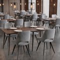 Firenze Megapap fabric dining chair in grey color with black metal legs 51x60x81cm.