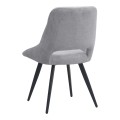 Firenze Megapap fabric dining chair in grey color with black metal legs 51x60x81cm.