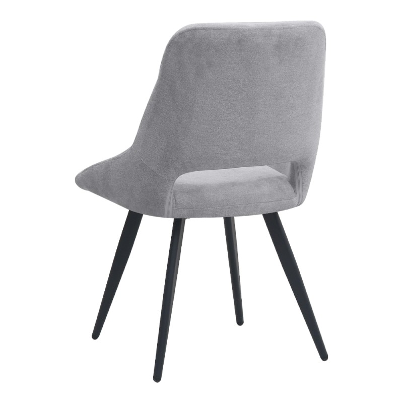Firenze Megapap fabric dining chair in grey color with black metal legs 51x60x81cm.